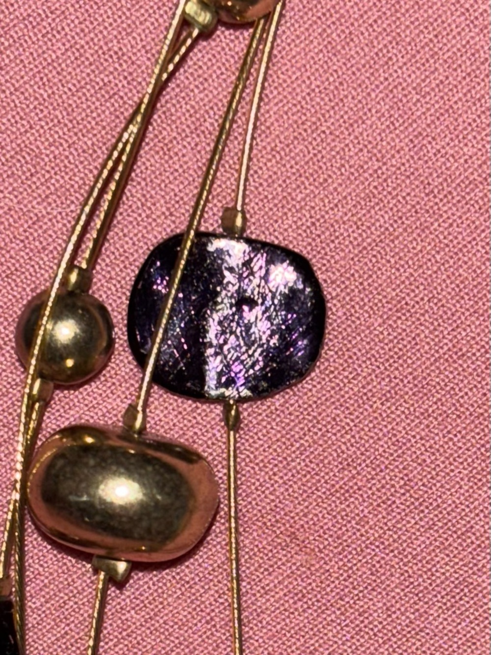 Vintage estate sale Gold and Purple Beaded necklace. Lovely hues of purple